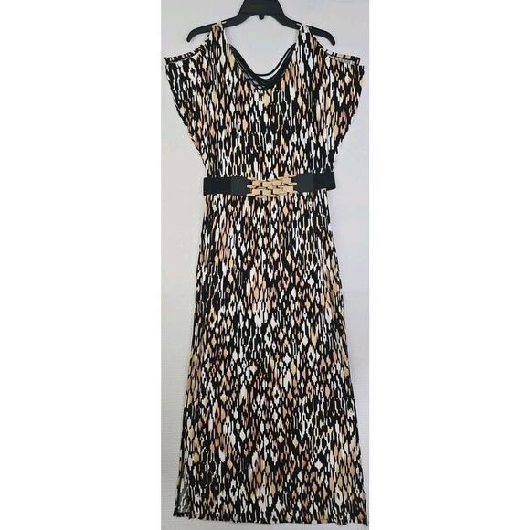 Spence ~Woman Size S~ Beige/Brown Animal Print Sleeveless Drest Elastick Waist. - Picture 5 of 16
